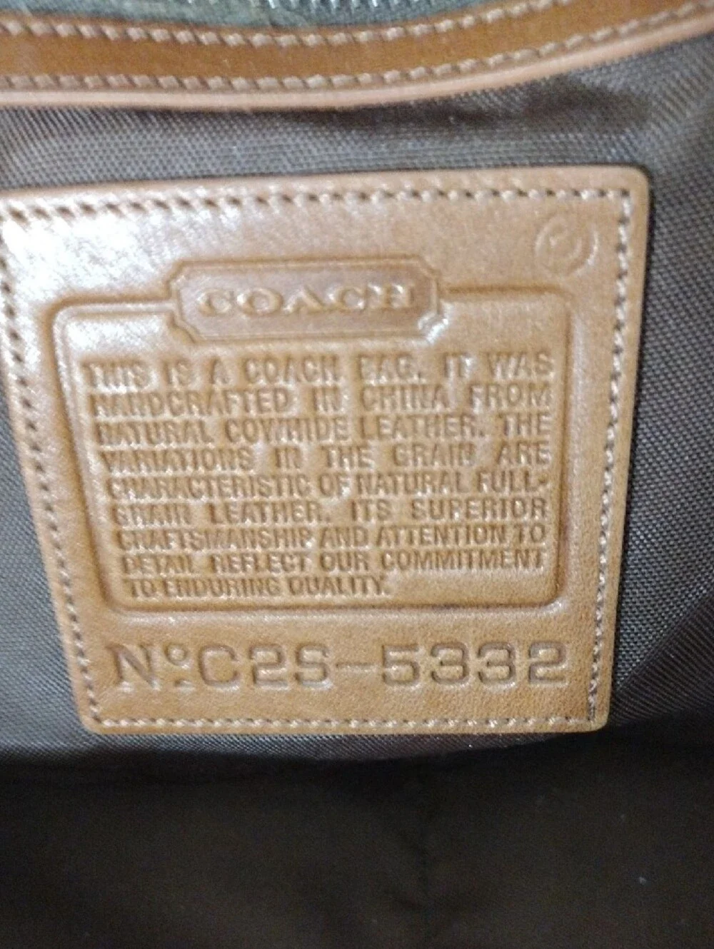 Vintage Coach Cognac Leather Laptop Tote
